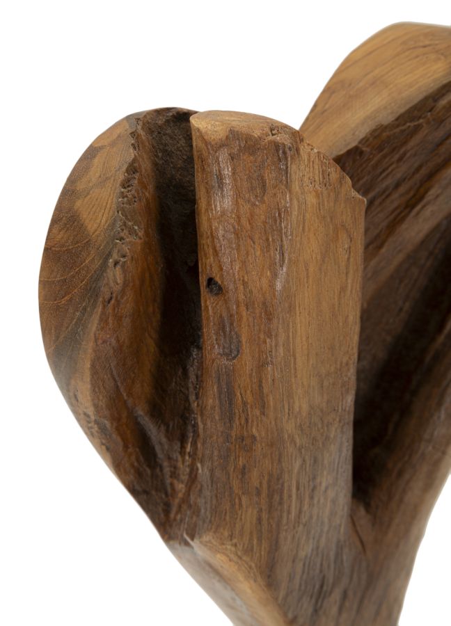 Decoratie Heart Sculpture Teak 15×10×35 cm