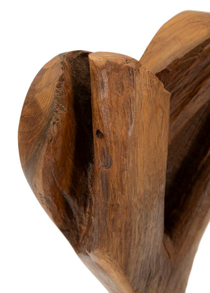 Decoratie Heart Sculpture Teak 15×10×35 cm