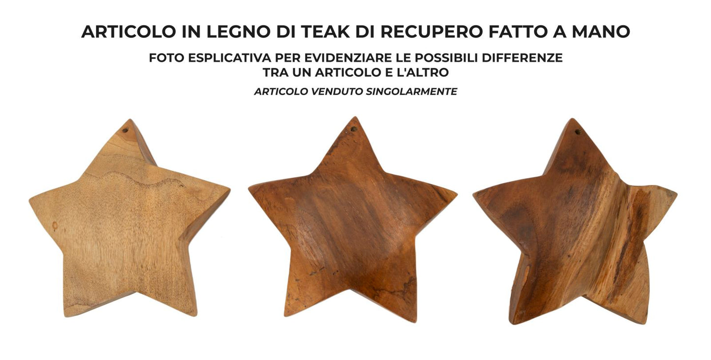 Decoratie Bintang Sculpture Teak Ø 19×5 cm