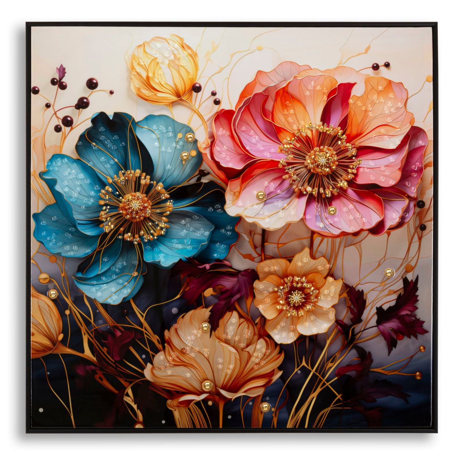 Schilderij Laquared Wall Panting With Frame Narcy -a- 82x4x82