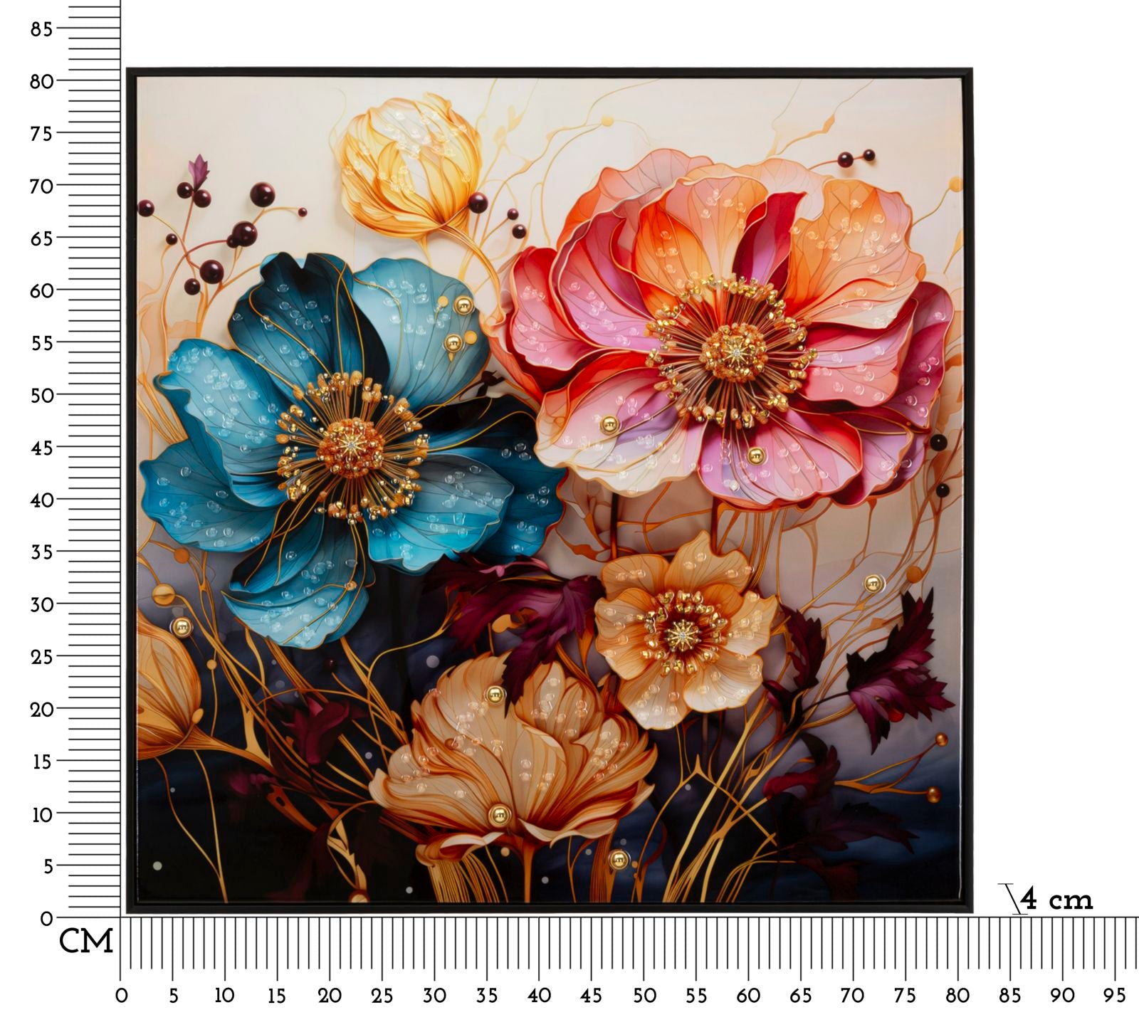 Schilderij Laquared Wall Panting With Frame Narcy -a- 82x4x82