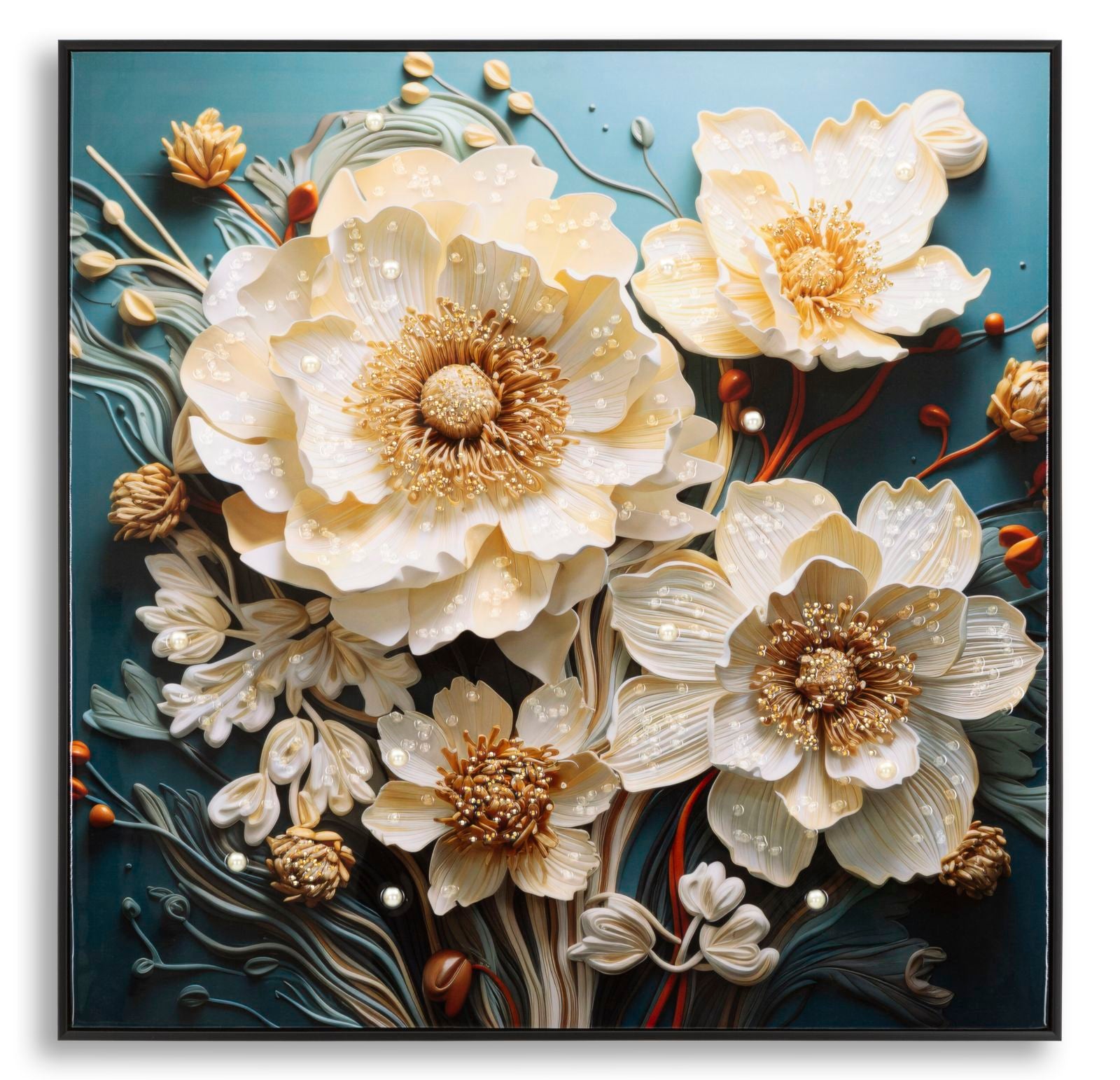 Schilderij Laquared Wall Panting With Frame Narcy -b- 82×4×82 cm