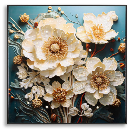 Schilderij Laquared Wall Panting With Frame Narcy -b- 82×4×82 cm