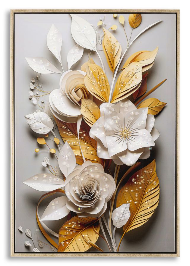 Schilderij Laquared Wall Panting With Frame Flora 42×3,5×62 cm