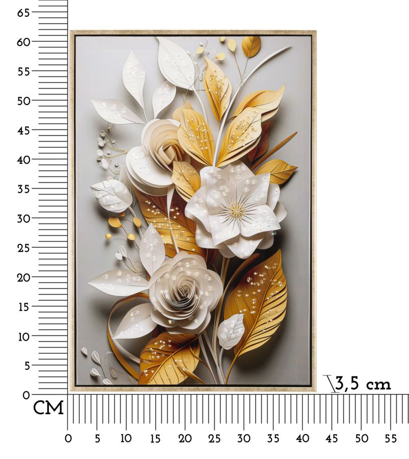 Schilderij Laquared Wall Panting With Frame Flora 42×3,5×62 cm