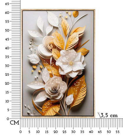 Schilderij Laquared Wall Panting With Frame Flora 42×3,5×62 cm