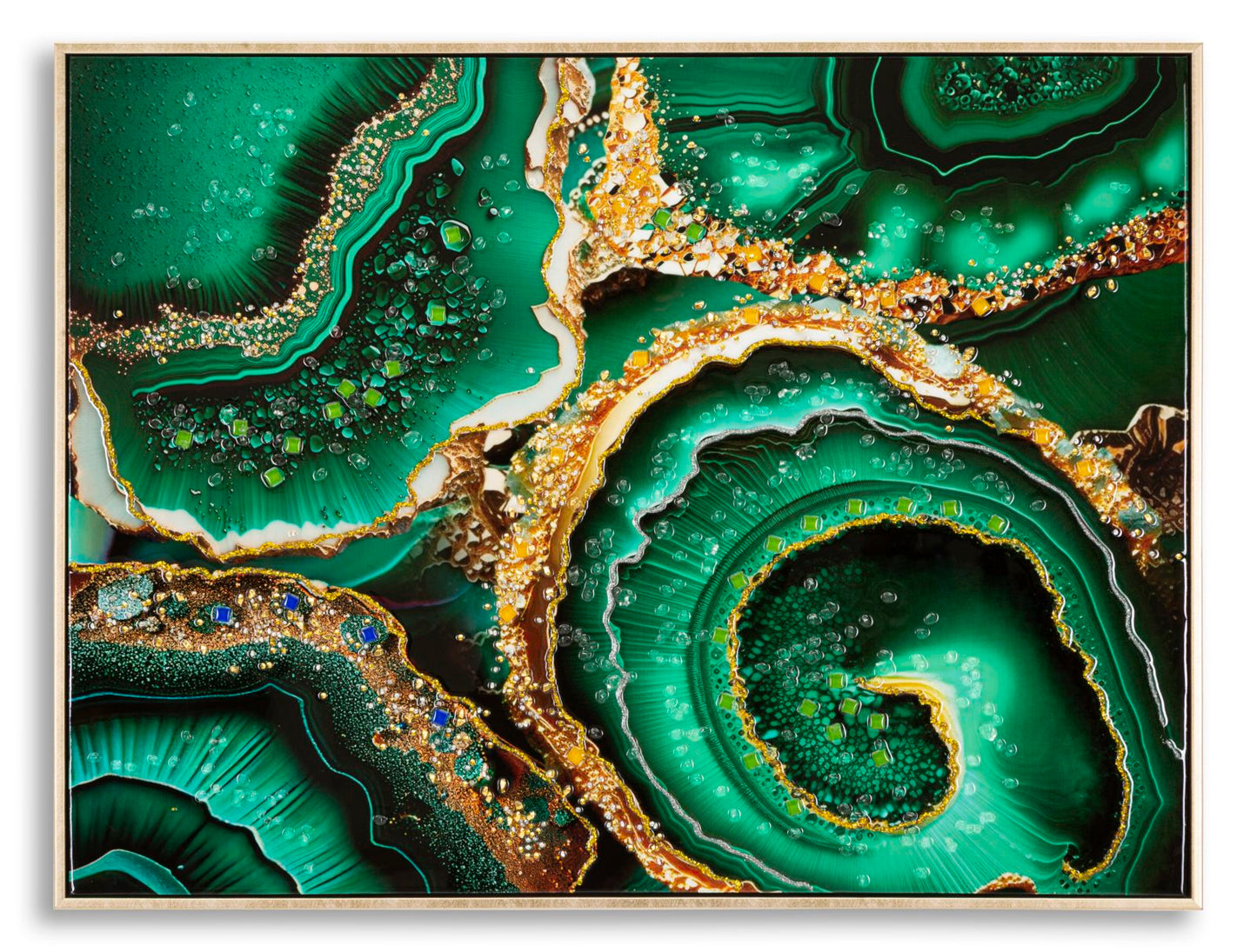 Schilderij Laquared Wall Panting With Frame Smeraldy -a- 82×4×62 cm