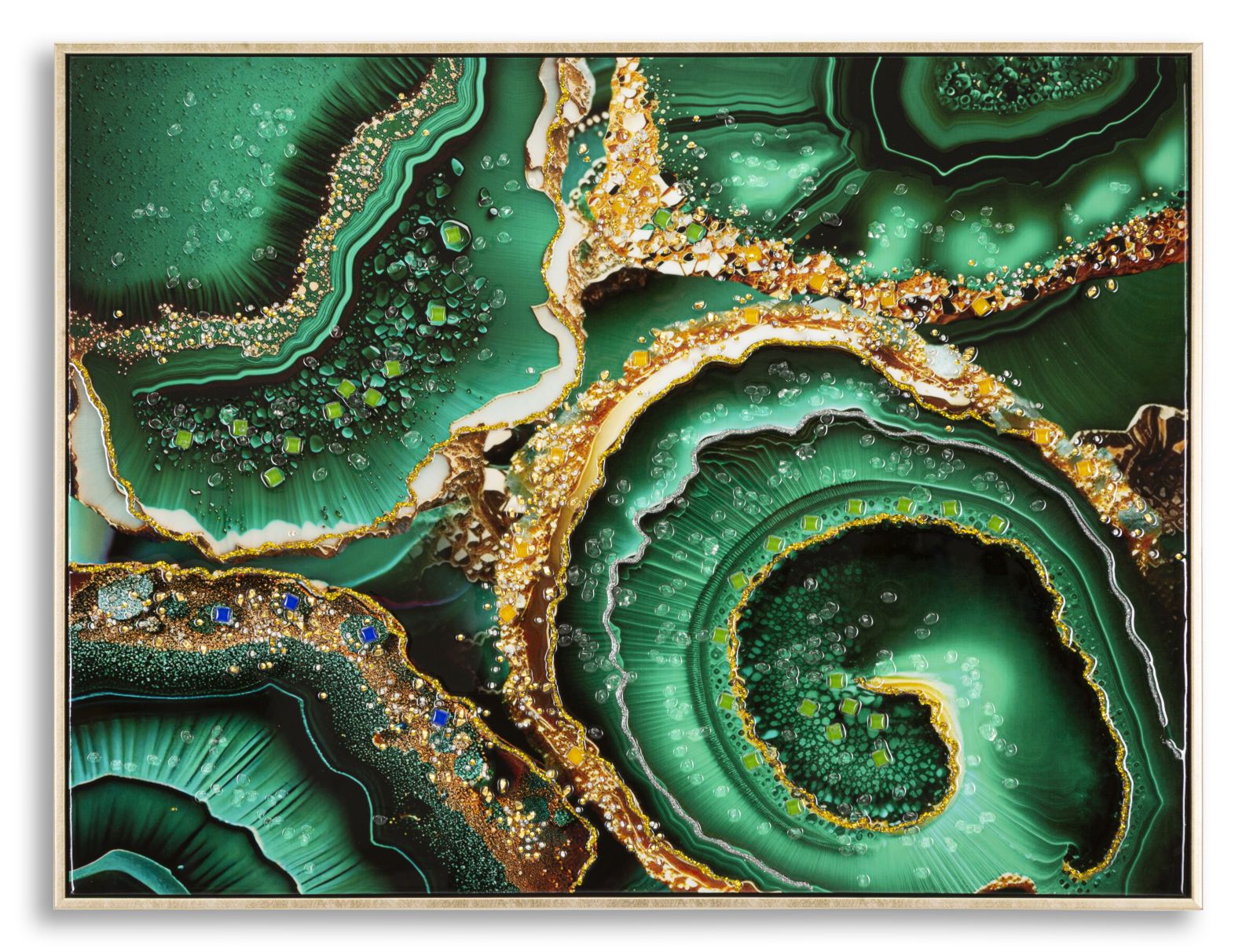 Schilderij Laquared Wall Panting With Frame Smeraldy -a- 82×4×62 cm
