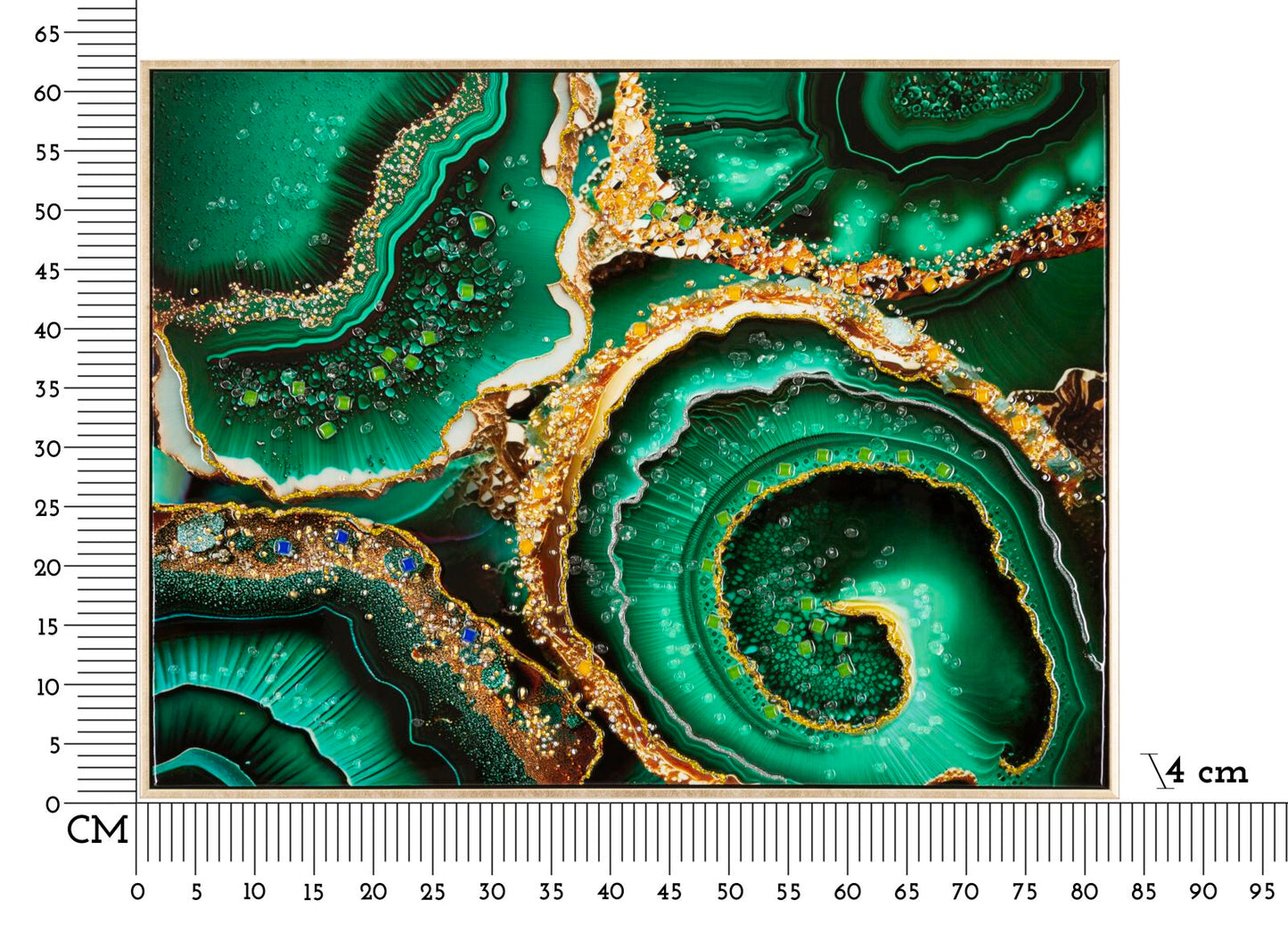 Schilderij Laquared Wall Panting With Frame Smeraldy -a- 82×4×62 cm