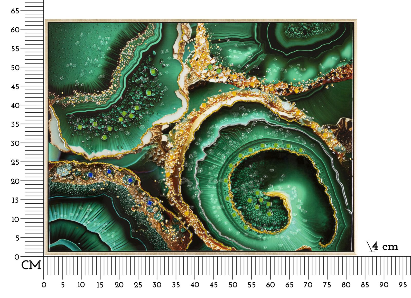 Schilderij Laquared Wall Panting With Frame Smeraldy -a- 82×4×62 cm