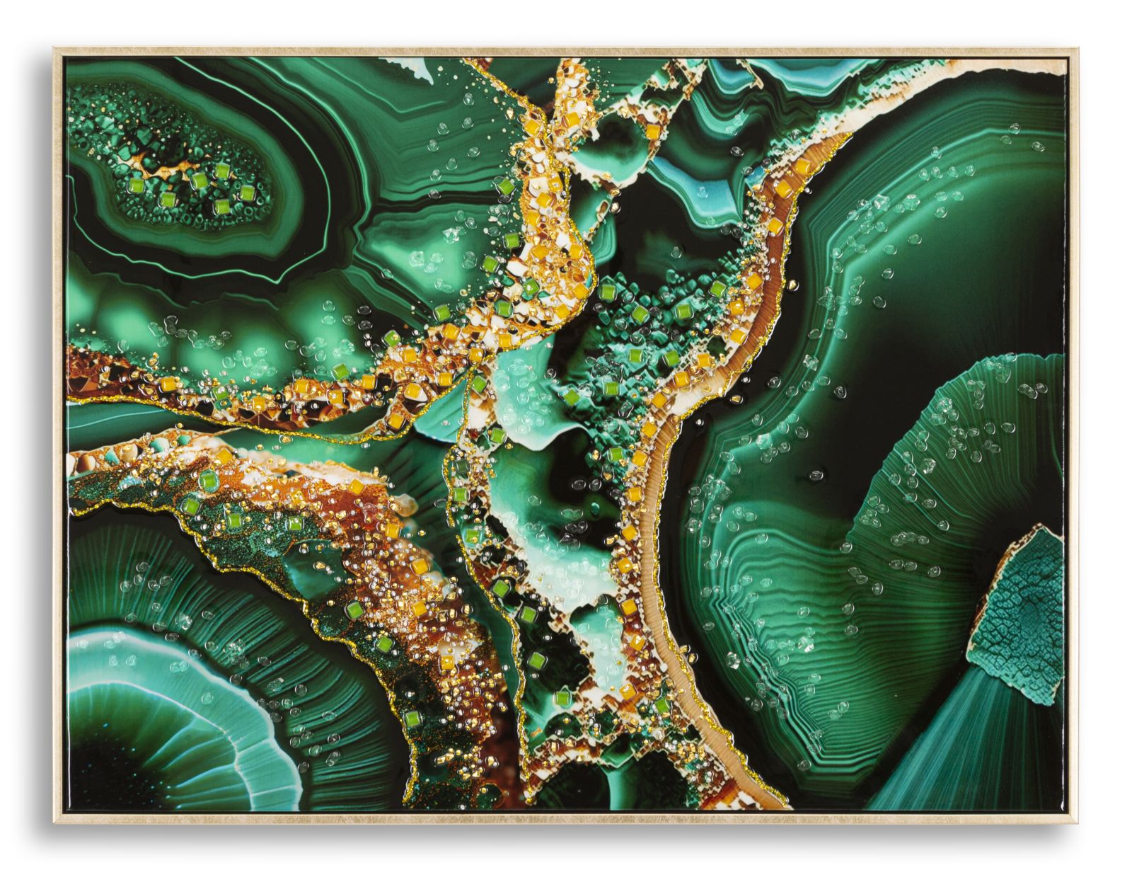 Schilderij Laquared Wall Panting With Frame Smeraldy -b- 82×4×62 cm