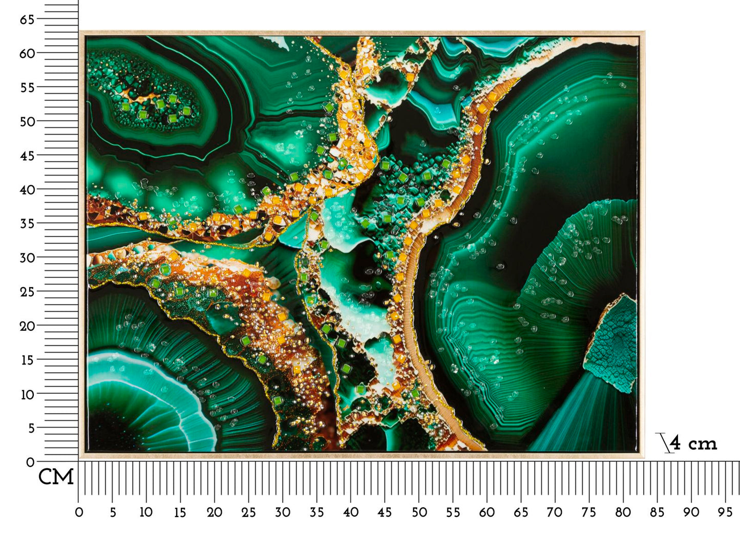 Schilderij Laquared Wall Panting With Frame Smeraldy -b- 82×4×62 cm