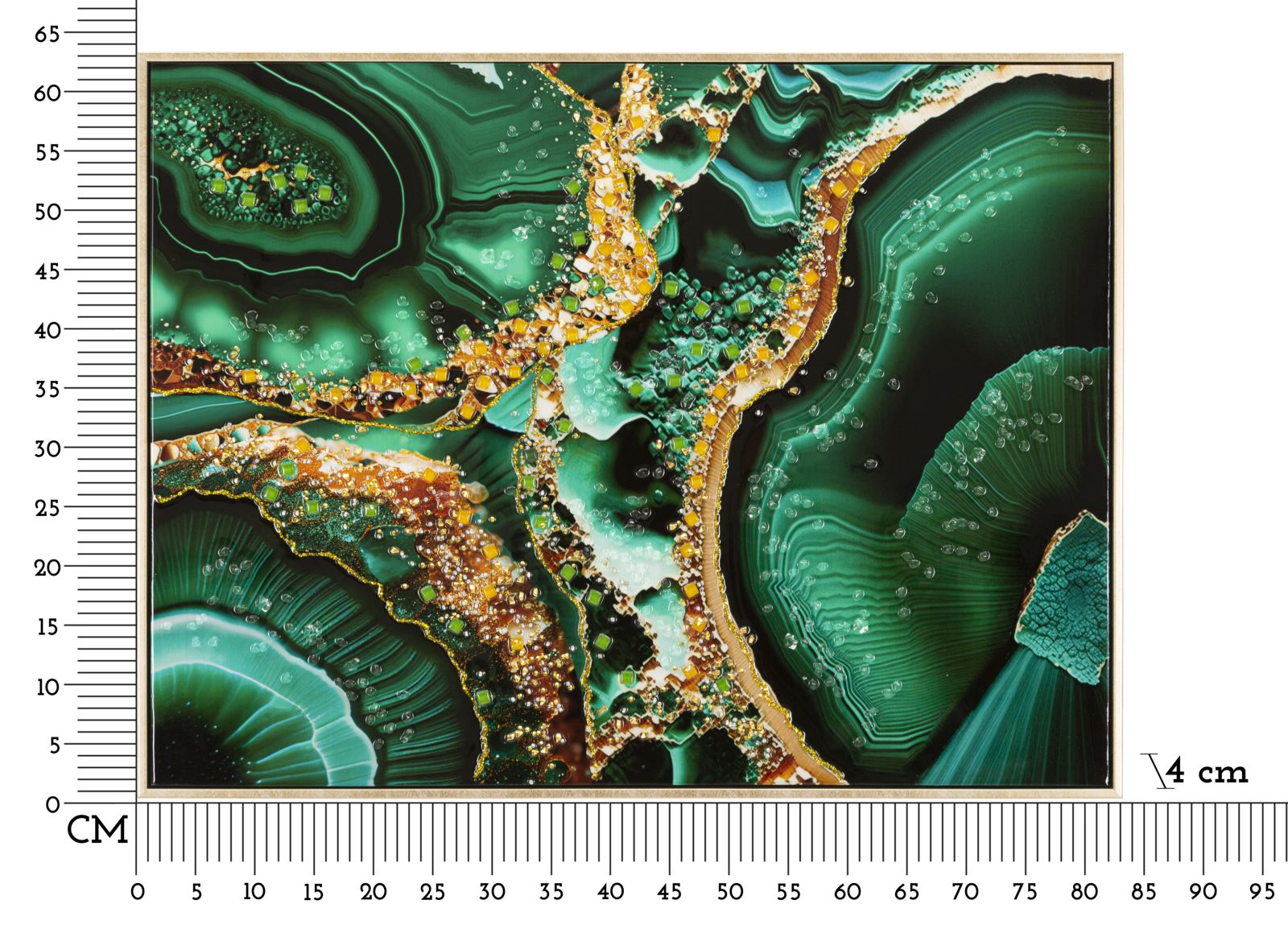 Schilderij Laquared Wall Panting With Frame Smeraldy -b- 82×4×62 cm