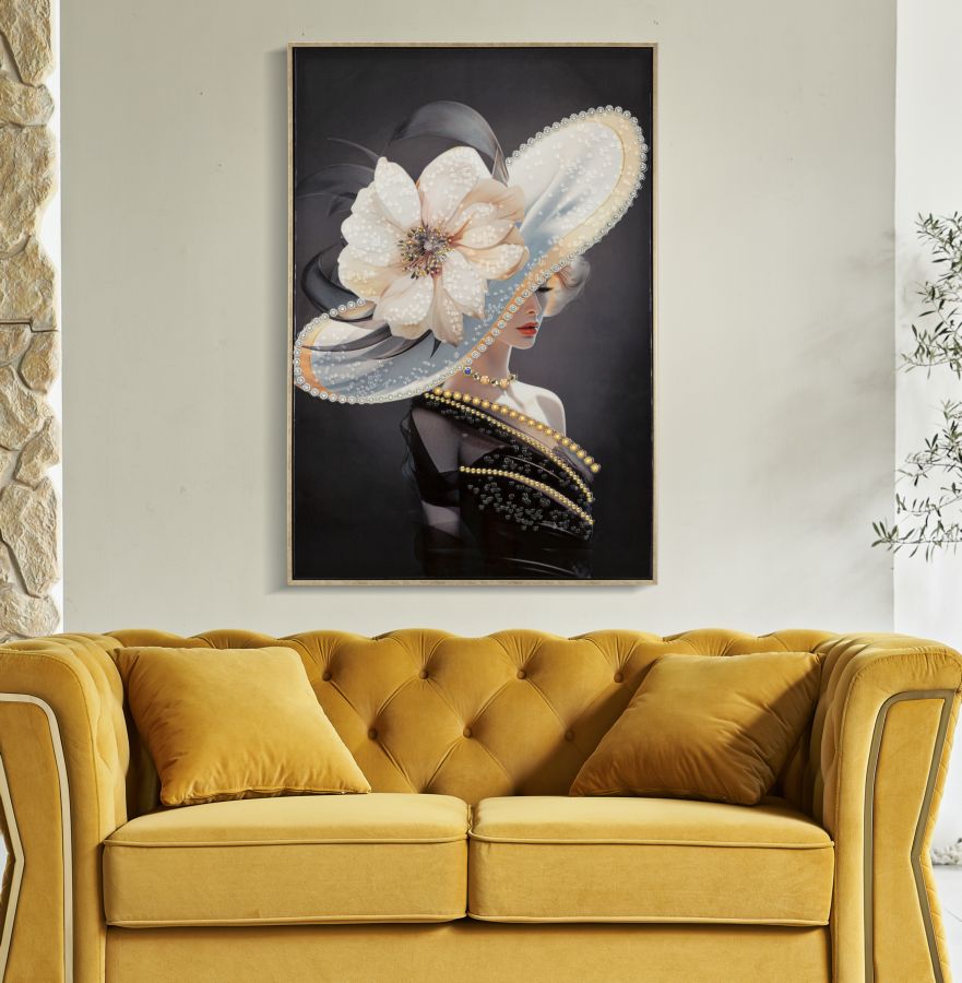 Schilderij Laquared Wall Panting With Frame Wien Hat -a- 62×4×92 cm