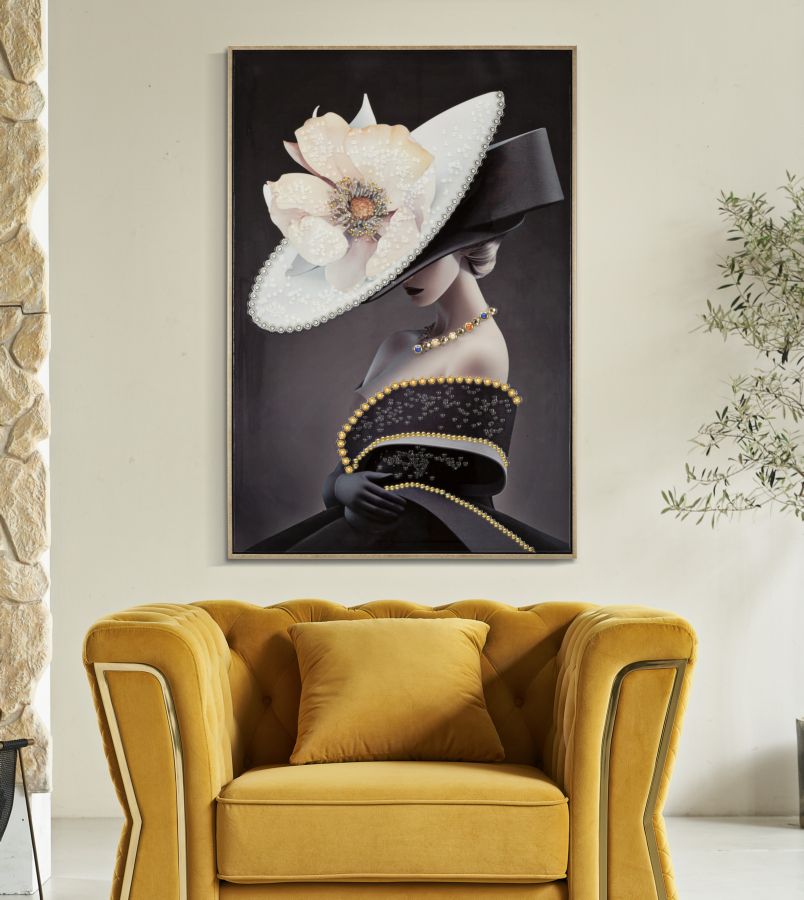 Schilderij Laquared Wall Panting With Frame Wien Hat -b- 62×4×92 cm