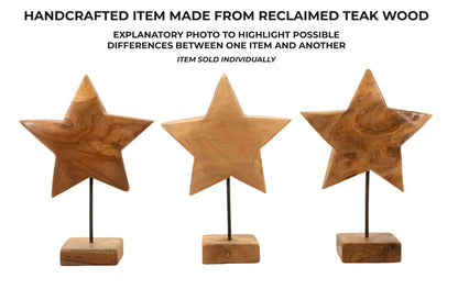 Decoratie Star Sculpture Teak 28×1242 cm