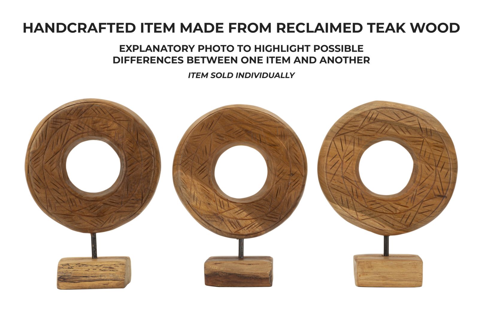 Decoratie Dorat Sculpture Teak 20×10×20 cm