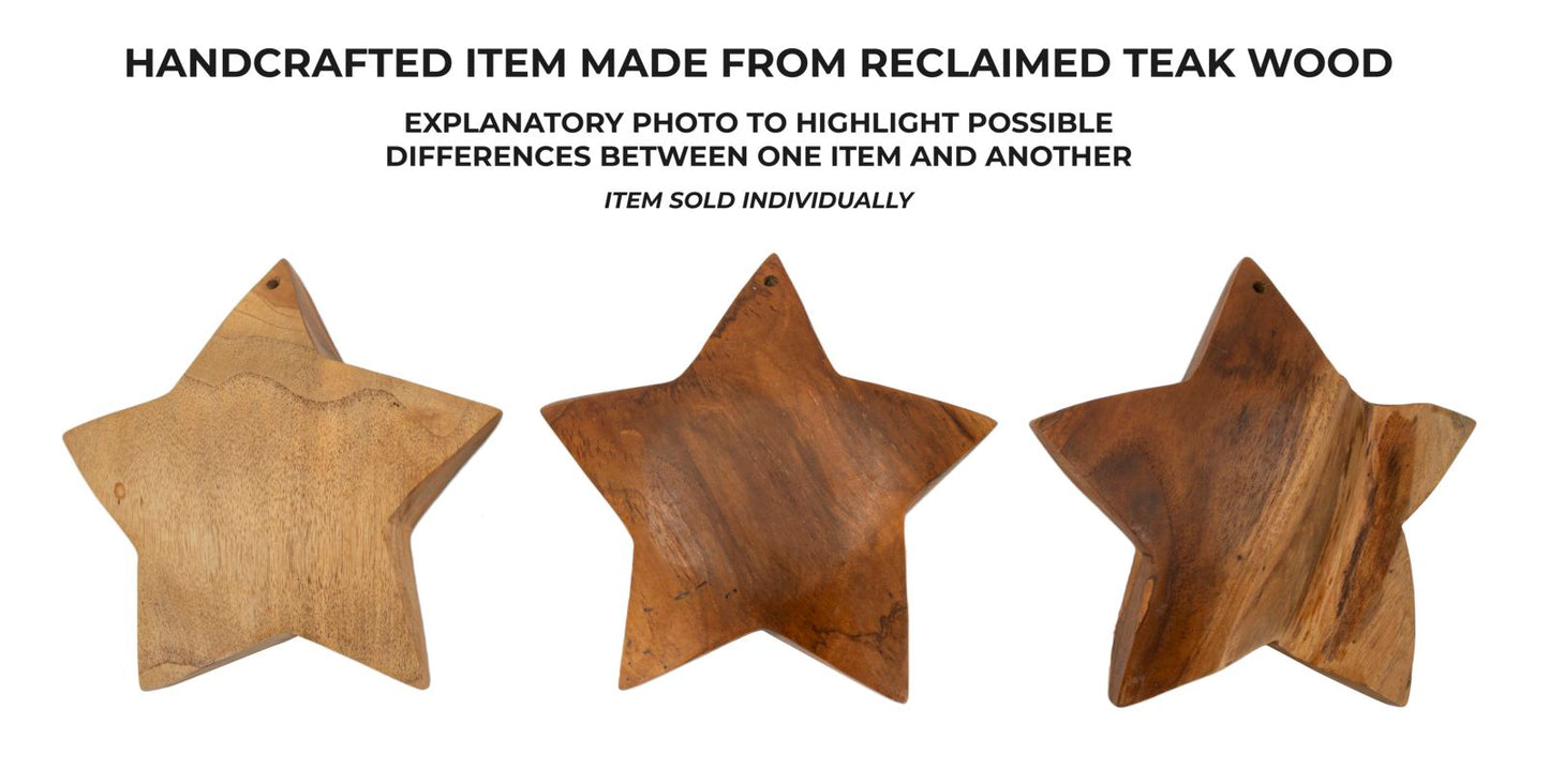 Decoratie Bintang Sculpture Teak Ø 19×5 cm
