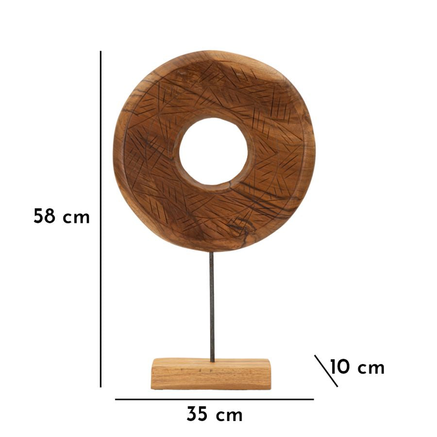 Decoratie Dorat Sculpture Teak 35×10×58 cm