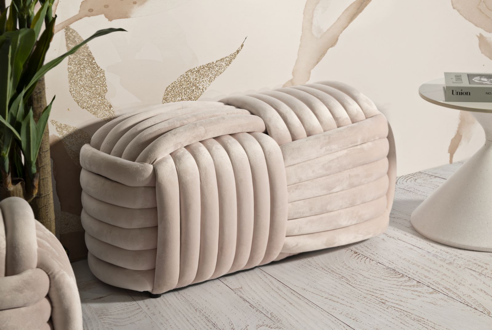 Bankje Softy Pink 90×45×45 cm