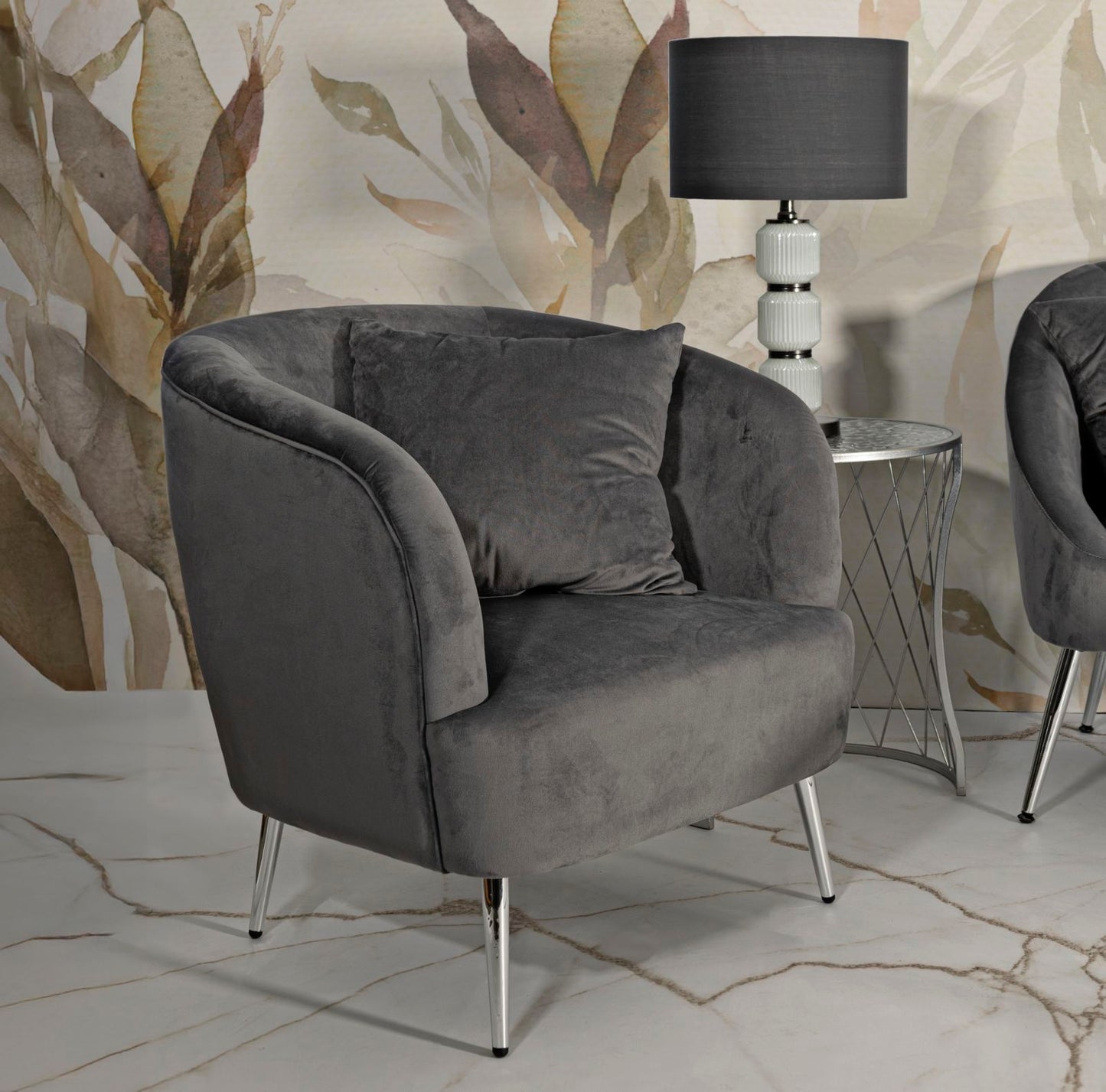 Fauteuil Silvery With Cushion 73×66×78 cm