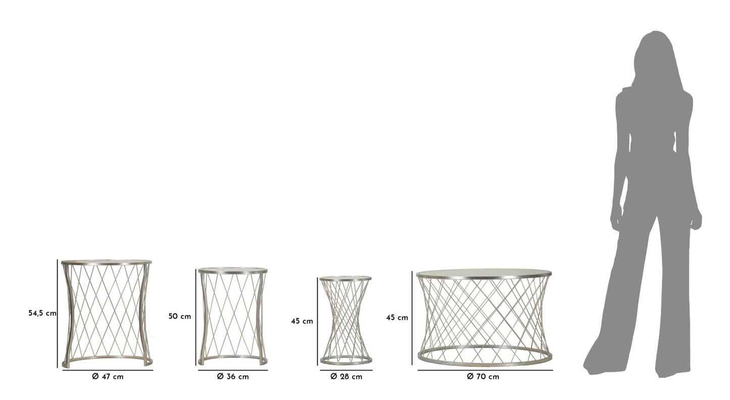 Tafel Noah Silver Set 4 Pcs Ø 70×45 cm