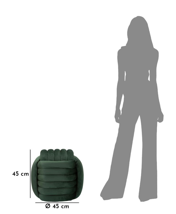 Kruk Softy Green 45×45×45 cm
