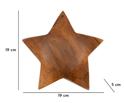 Decoratie Bintang Sculpture Teak Ø 19×5 cm