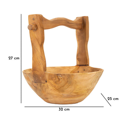 Dienblad Timbo Teak 32×25×27 cm