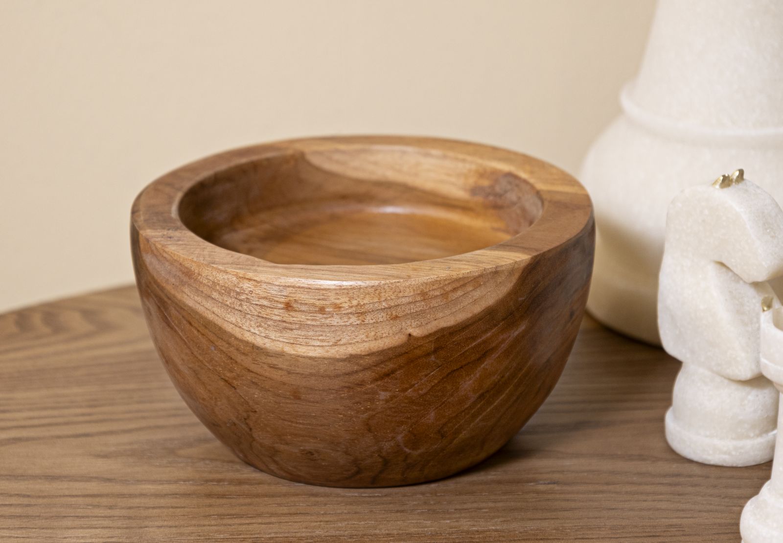 Dienblad Erusi Simple Teak Ø 15×9,5 cm