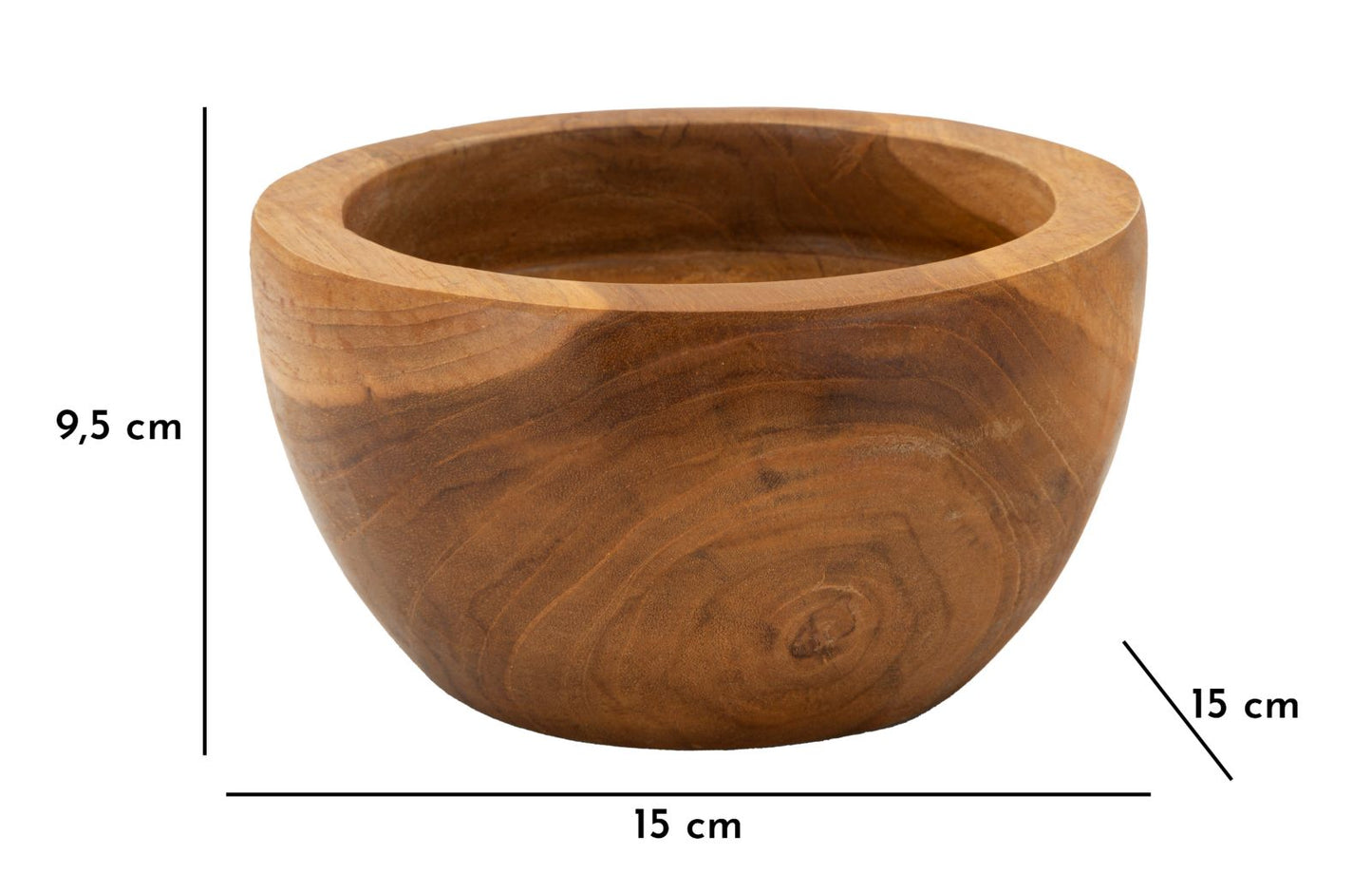 Dienblad Erusi Simple Teak Ø 15×9,5 cm