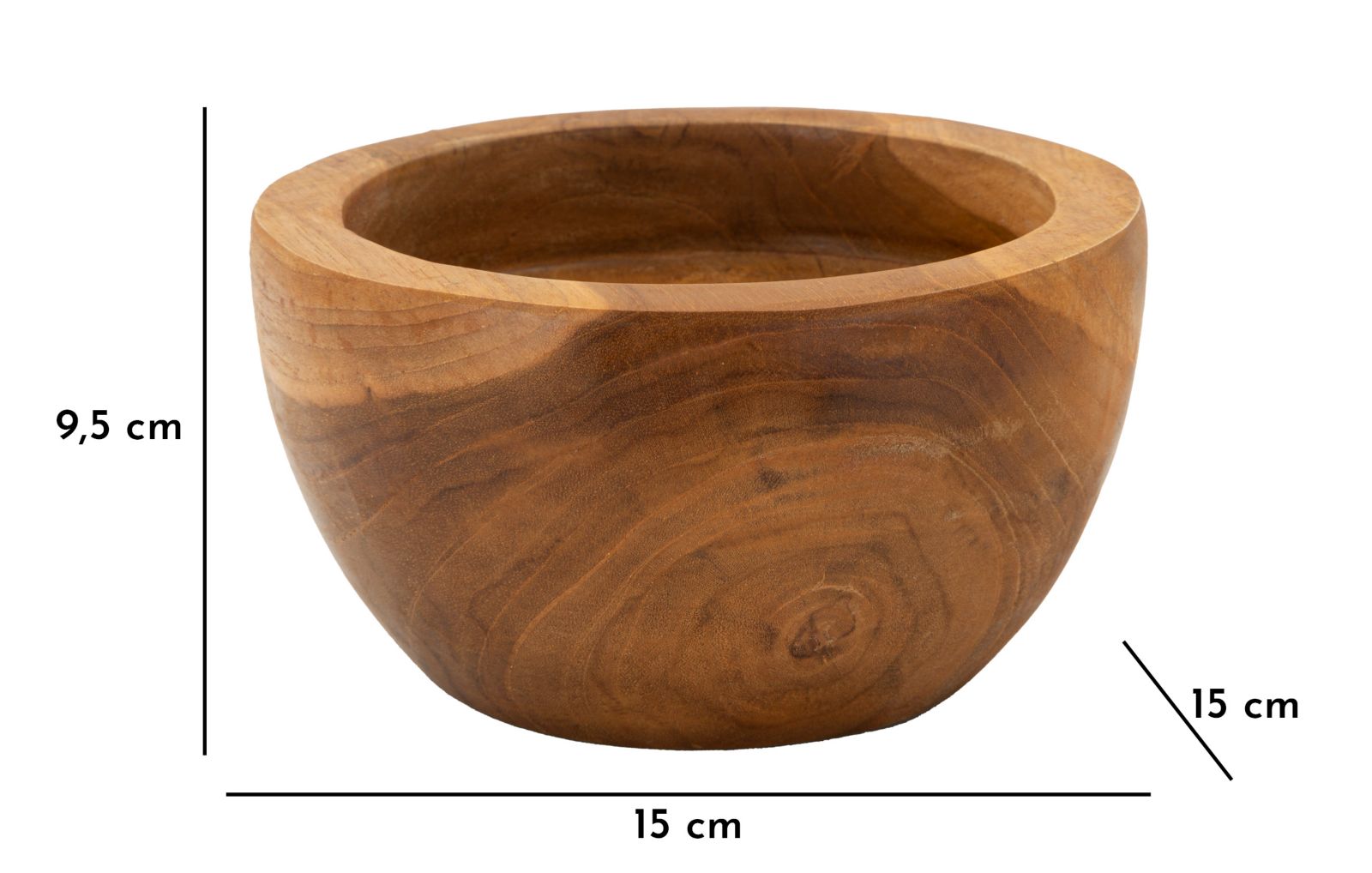 Dienblad Erusi Simple Teak Ø 15×9,5 cm