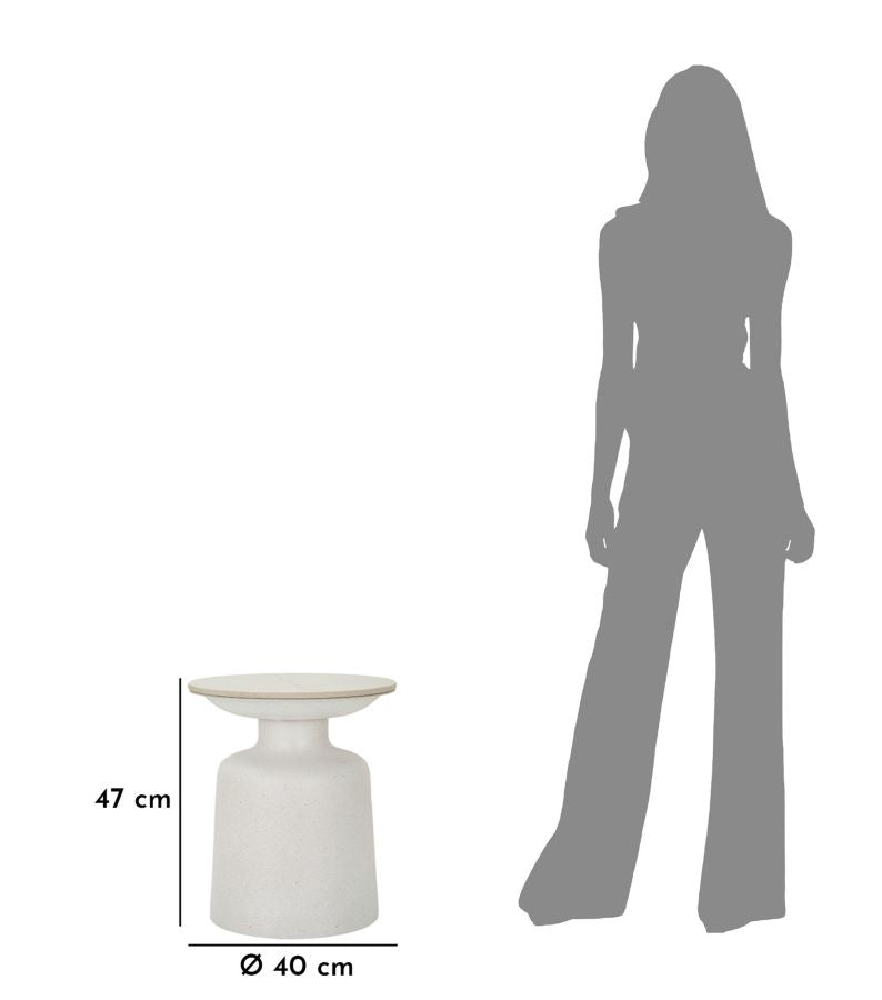 Tafel White Fush Ø 40×47 cm