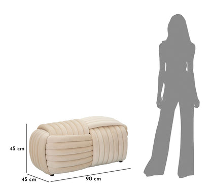 Bankje Softy Cream 90×45×45 cm