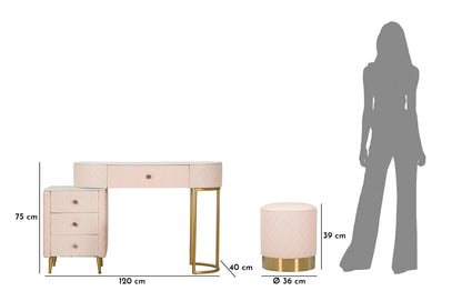 Bureau met kruk Bed Desk Sharon Pink With Stool 120×40×75 cm