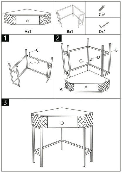 Consoletafel Angle Sharon 84,5×60×77 cm