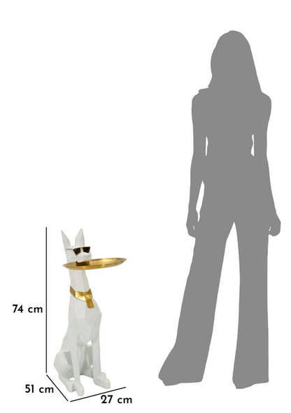 Decoratie Dog Ory W/tray 27×51×74 cm