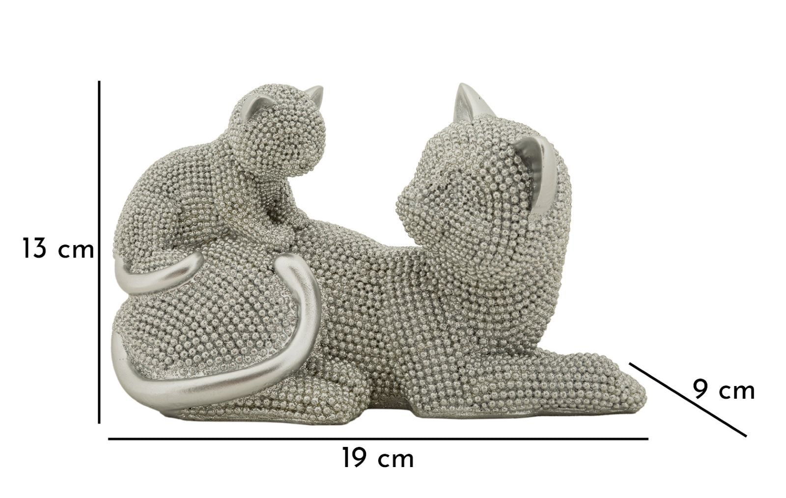 Decoratie Cat Sparky With Kid 19×9×13 cm