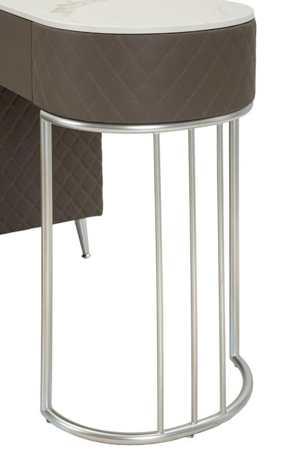 Bureau met kruk Bed Desk Sharon Grey With Stool Silver Legs 120×40×75 cm
