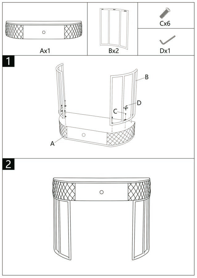 Consoletafel Sharon 100×40×75 cm