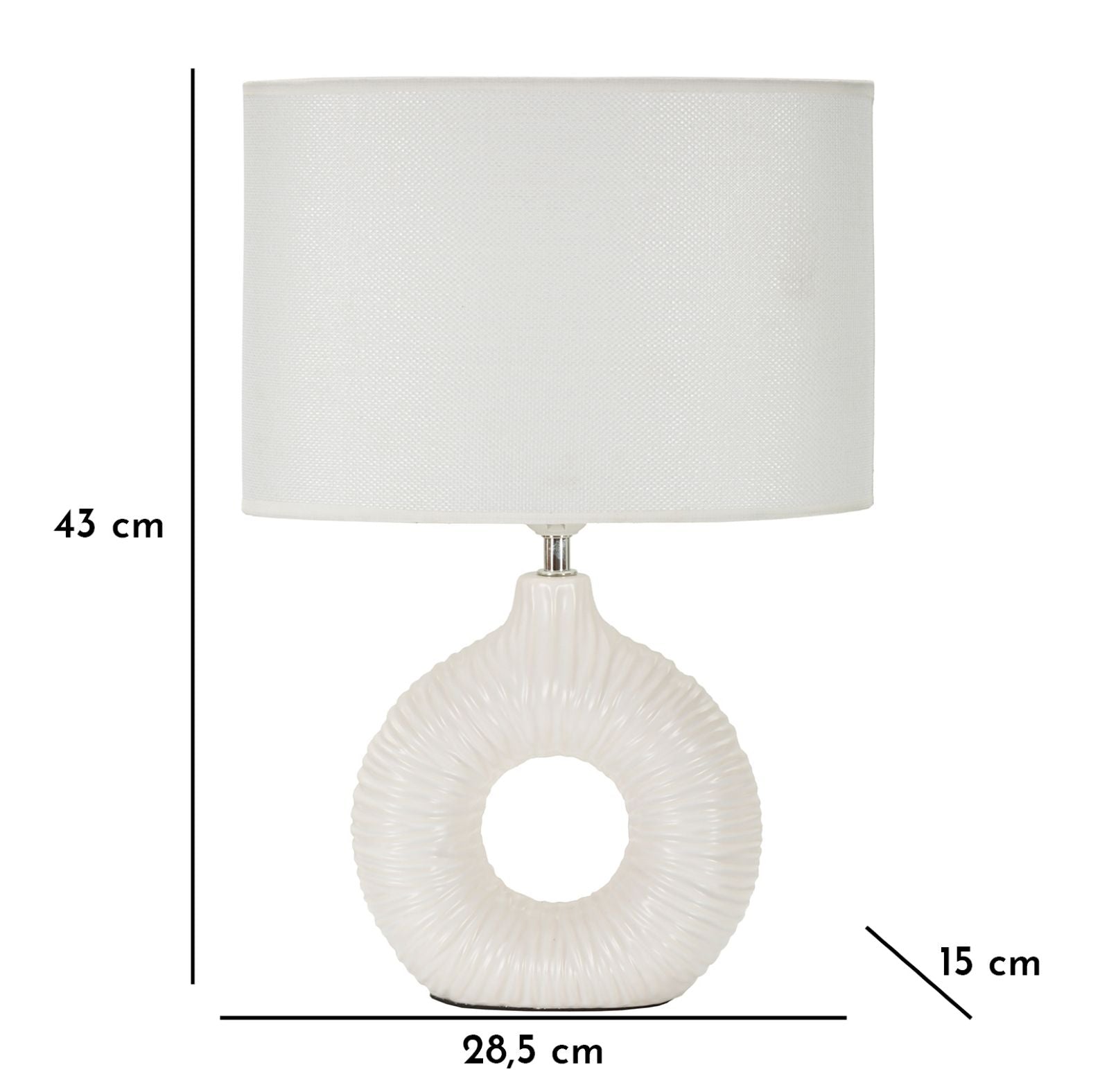 Tafellamp Seta White 28,5×15×43 cm