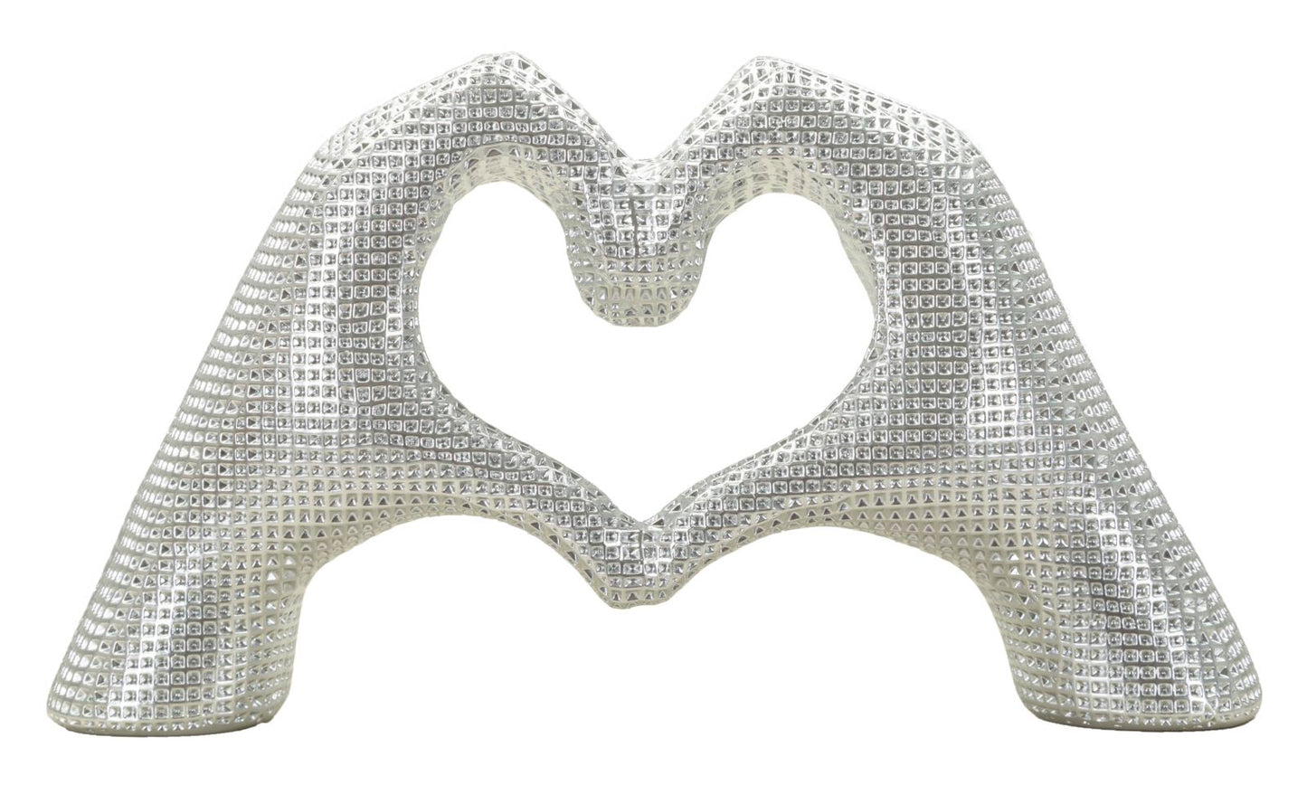 Decoratie Hands Lover Silver 25×7,5×13,5 cm