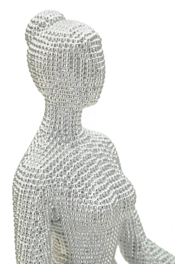 Decoratie Yoga Woman Silver 20,5×15,5×23 cm