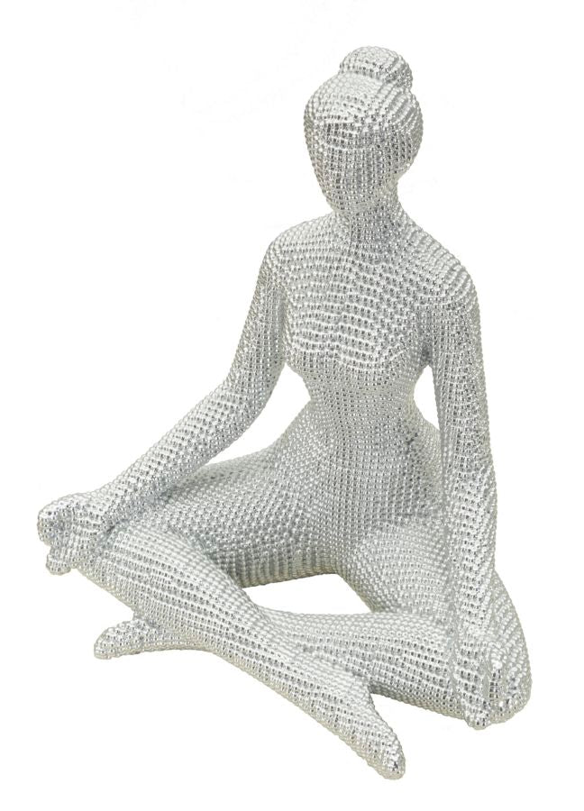 Decoratie Yoga Woman Silver 20,5×15,5×23 cm