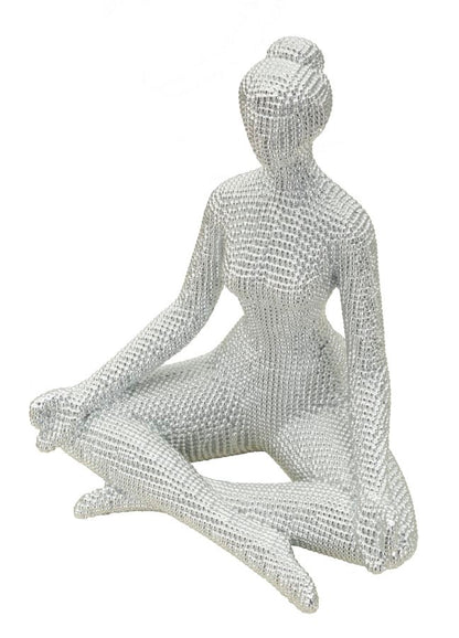 Decoratie Yoga Woman Silver 20,5×15,5×23 cm