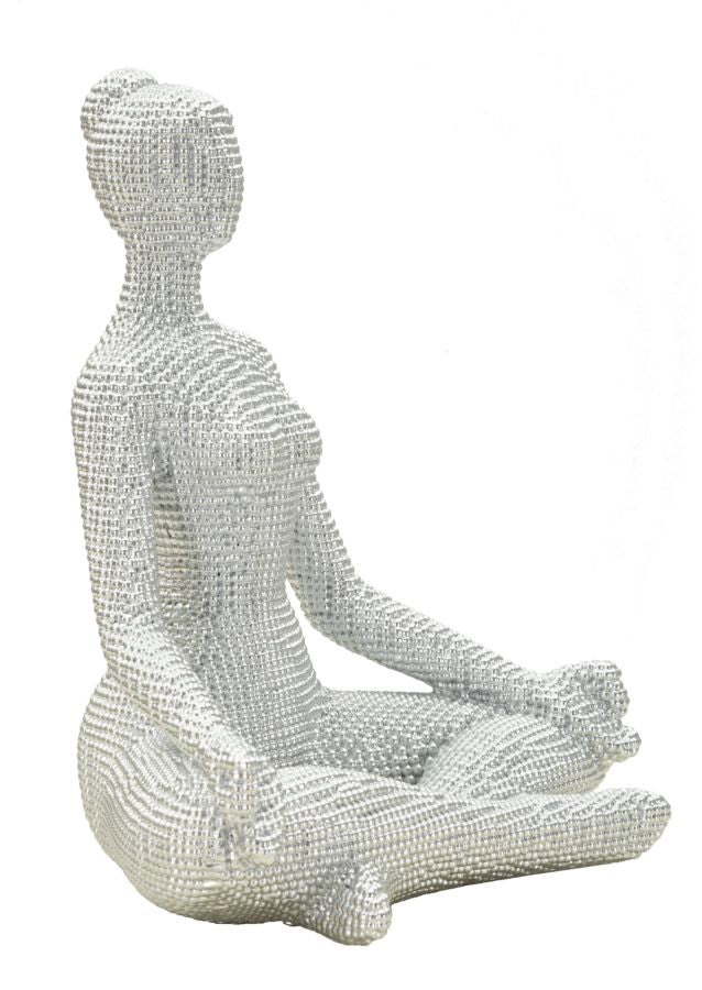 Decoratie Yoga Woman Silver 20,5×15,5×23 cm