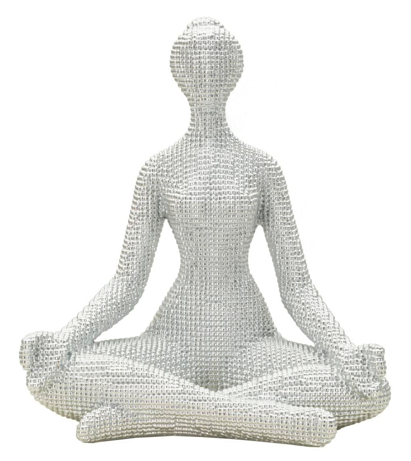 Decoratie Yoga Woman Silver 20,5×15,5×23 cm