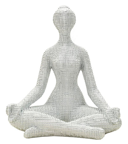 Decoratie Yoga Woman Silver 20,5×15,5×23 cm