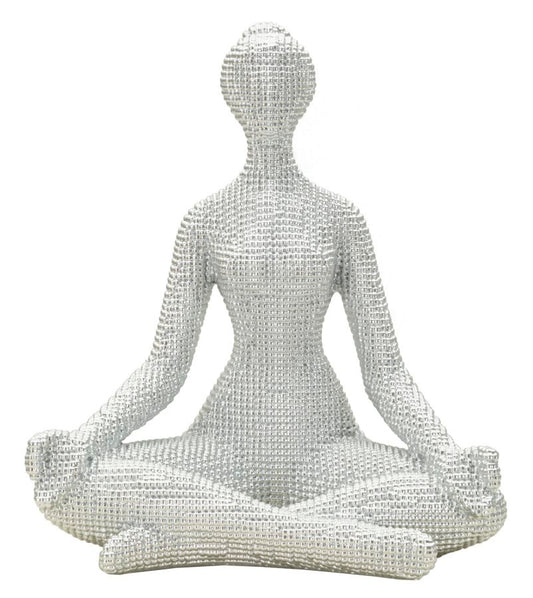 Decoratie Yoga Woman Silver 20,5×15,5×23 cm