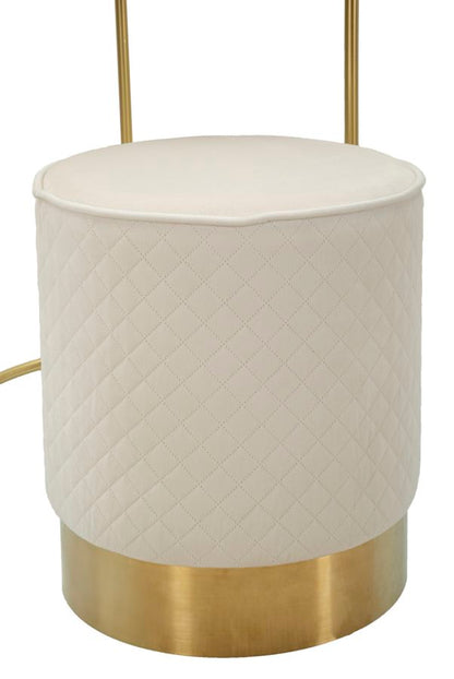 Nachtkastje met kruk Nightstand/dressing Table With Puff Vellit Cream Ø 52×70 cm